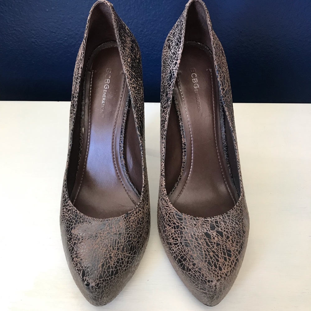 BCBG Leather Platform Heels